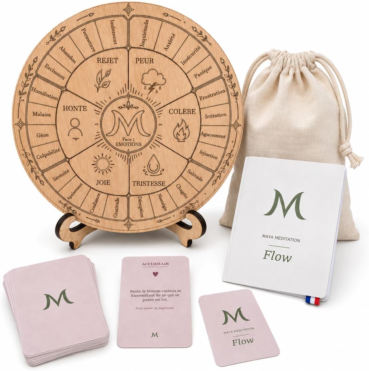 Flow, roue des émotions Maya Meditation avec cartes et livret